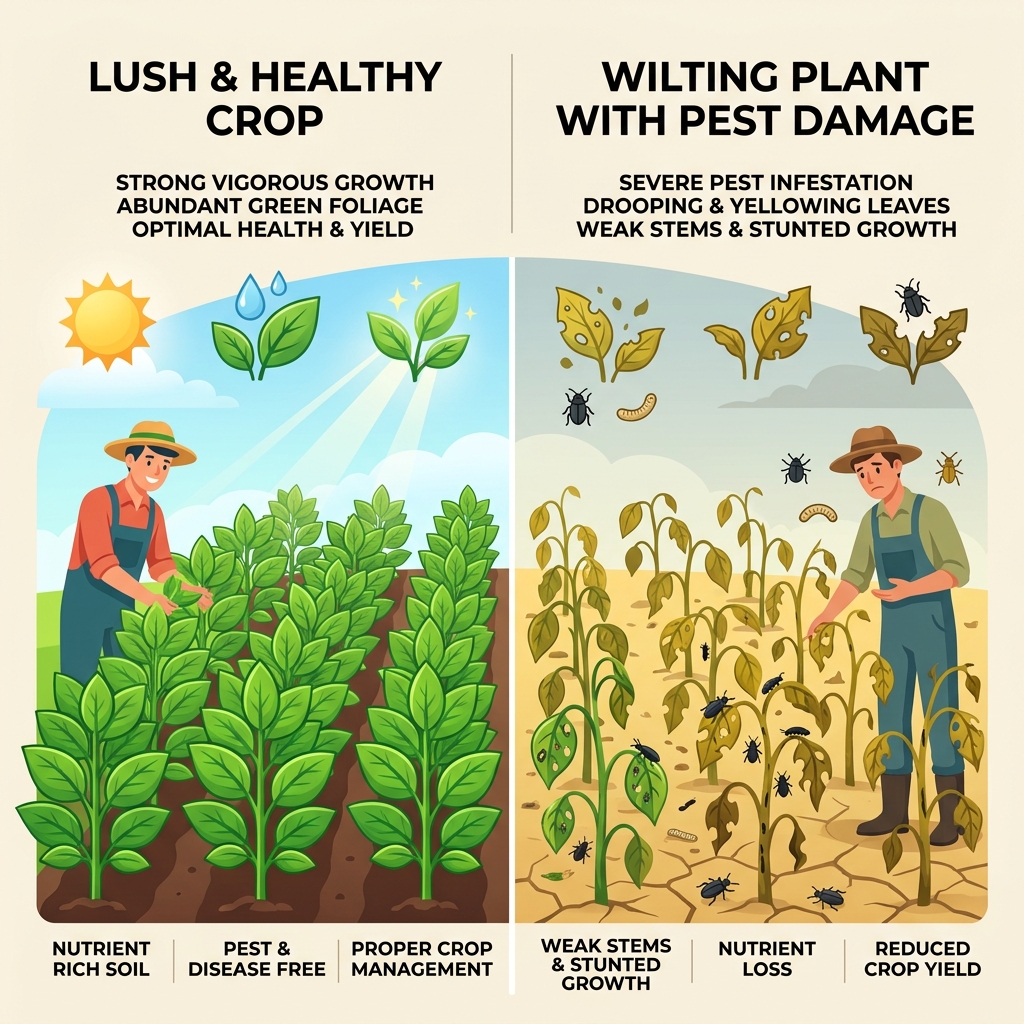Pest vs Healthy Crop